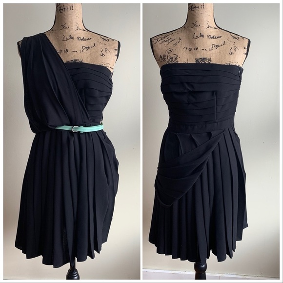 RACHEL Rachel Roy Dresses & Skirts - Rachel Roy one shoulder pleated black dress